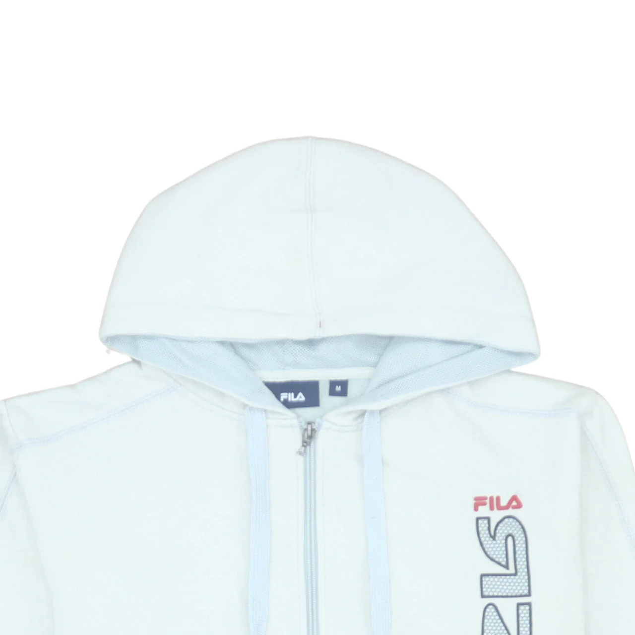 Fila Men's White Full Zip Hoodie M Sportswear Cotton Blend - Image 7