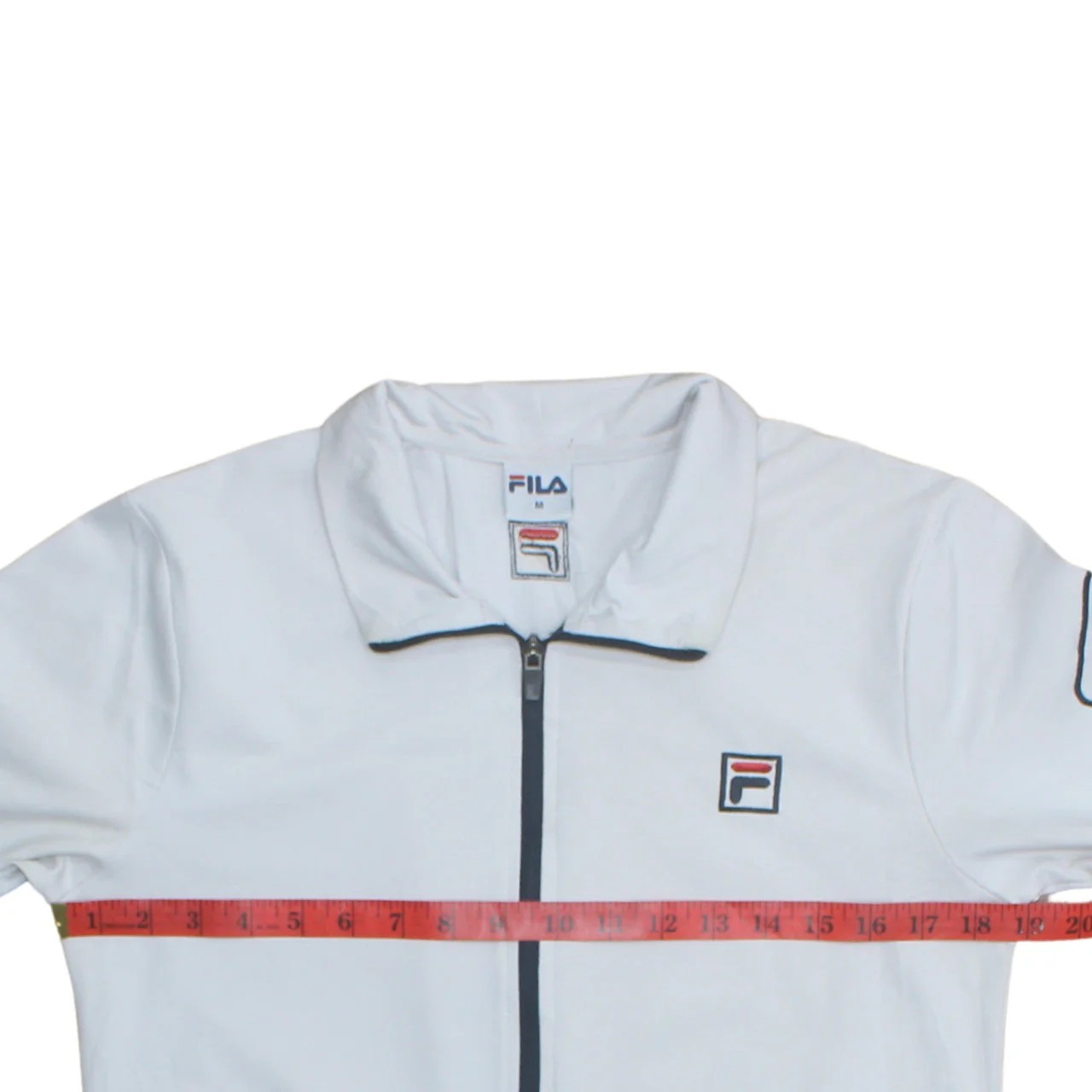 FILA Men's White Track Jacket M Full Zip Polyester Sportswear - Image 2