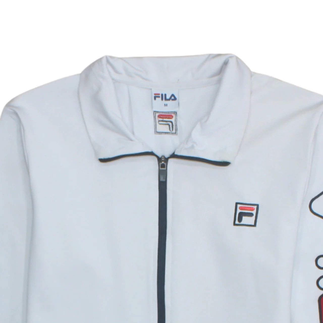 FILA Men's White Track Jacket M Full Zip Polyester Sportswear - Image 8