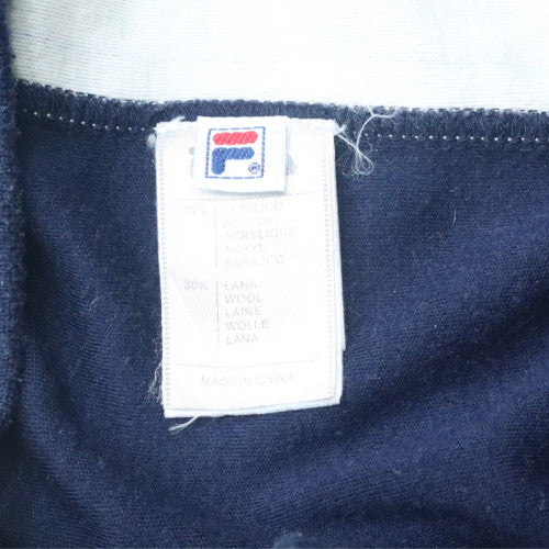 Fila White Line Men's Blue Bomber Jacket XS Wool Blend Retro Style - Image 6
