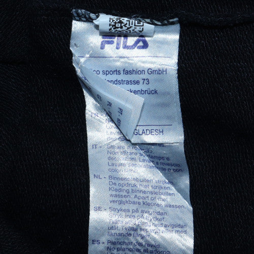 FILA Women Black Logo Tape Crew Neck Pullover Sweatshirt Size S - Image 6