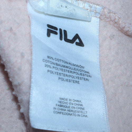 Fila Women Pink Pullover Hoodie Black Logo Cotton Blend Size L - Image 5