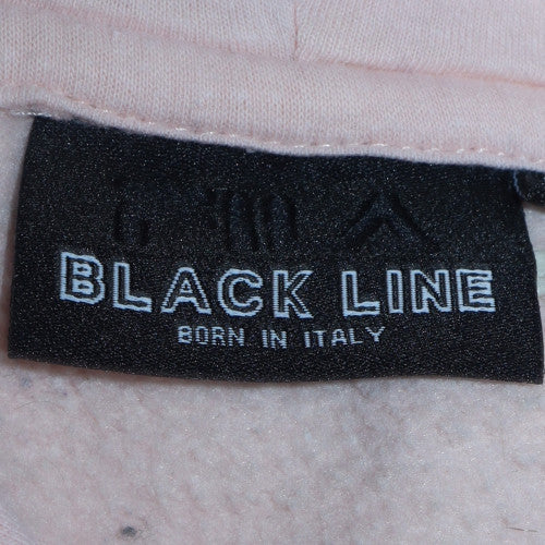 Fila Women Pink Pullover Hoodie Black Logo Cotton Blend Size L - Image 6