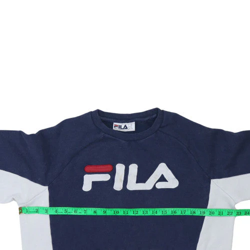 Fila Women’s Navy Red Colourblock Pullover Sweatshirt M - Image 2