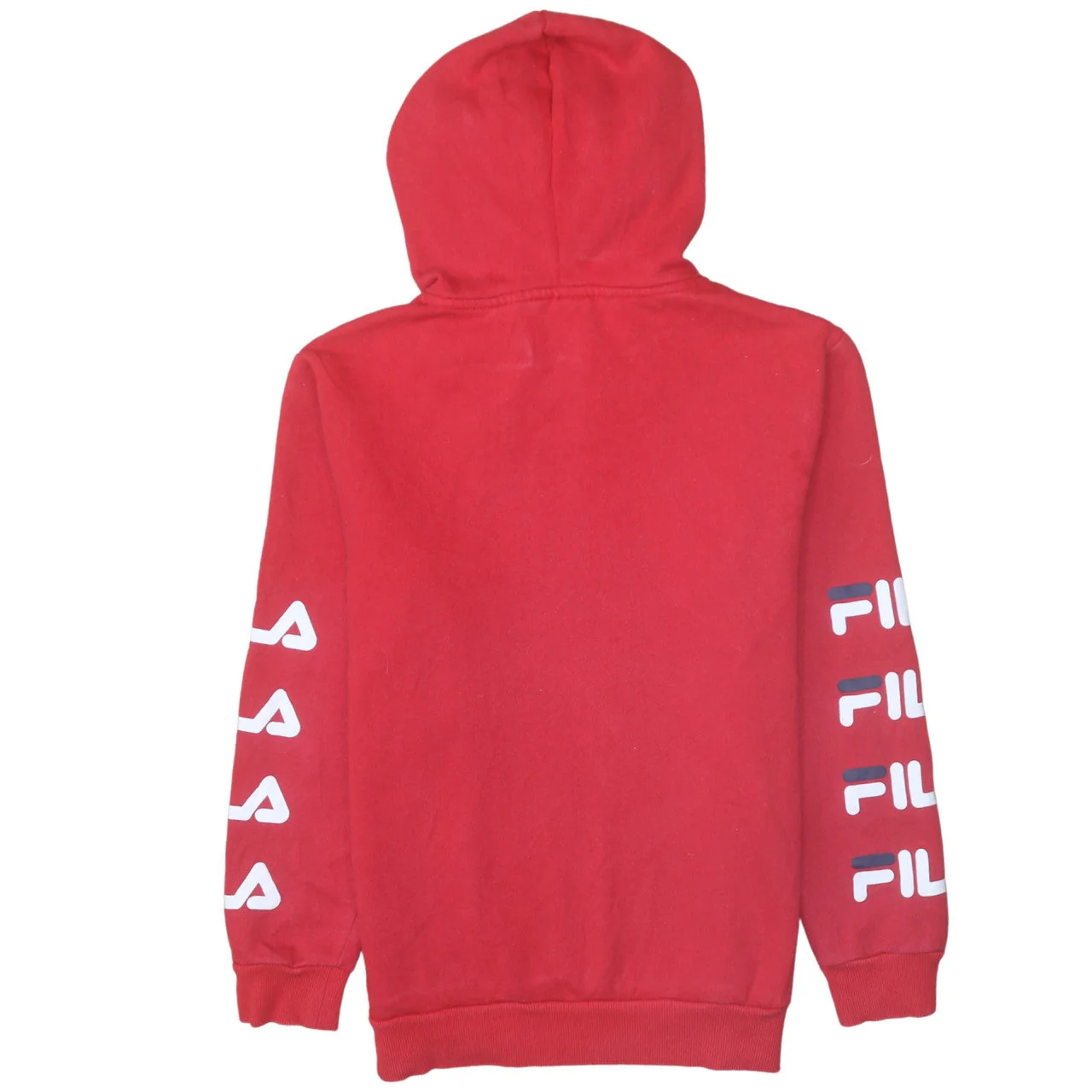 Fila Women’s Red Pullover Hoodie Size 10 Logo Print Sweatshirt - Image 4