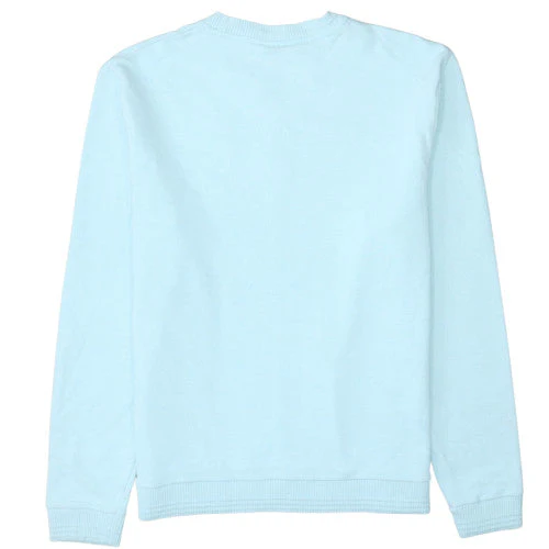 FILA Women Sky Blue Crew Neck Pullover Sweatshirt L Cotton Blend - Image 4