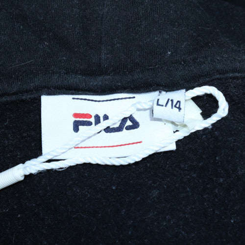 Fila Women's Beige & Black Pullover Hoodie Size L14 Cotton Blend - Image 5