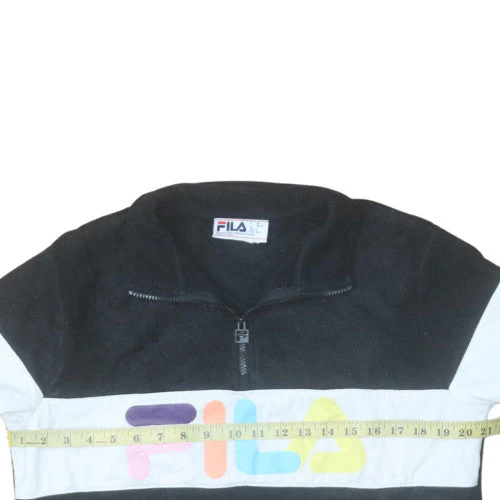 Fila Womens Black 1/4 Zip Pullover Sweatshirt Size S - Image 2