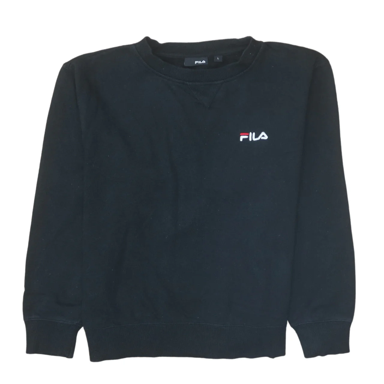 FILA Women's Black Crew Neck Pullover Sweatshirt Size L