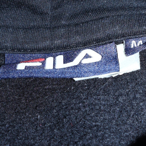 FILA Womens Black Pullover Hoodie M Logo Graphic Cotton Blend - Image 5