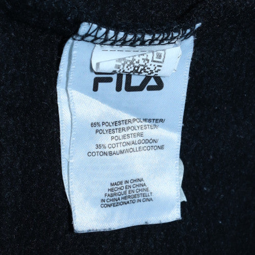 FILA Womens Black Pullover Hoodie M Logo Graphic Cotton Blend - Image 6