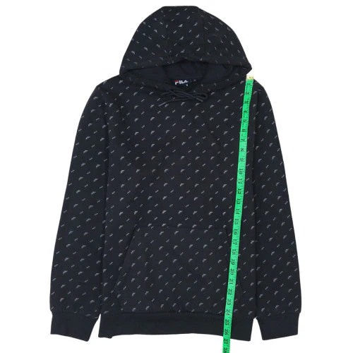 Fila Womens Black Pullover Hoodie Medium Cotton Blend Casual - Image 3