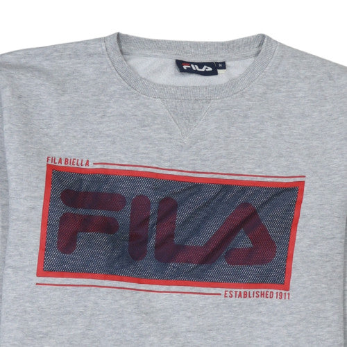 Fila Women's Grey Logo Pullover Sweatshirt M Casual Cotton Blend - Image 7