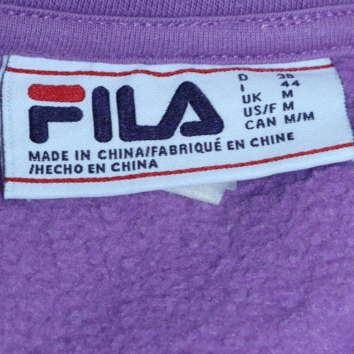 Fila Womens Grey Purple 1/4 Zip Colourblock Sweatshirt Size M - Image 5