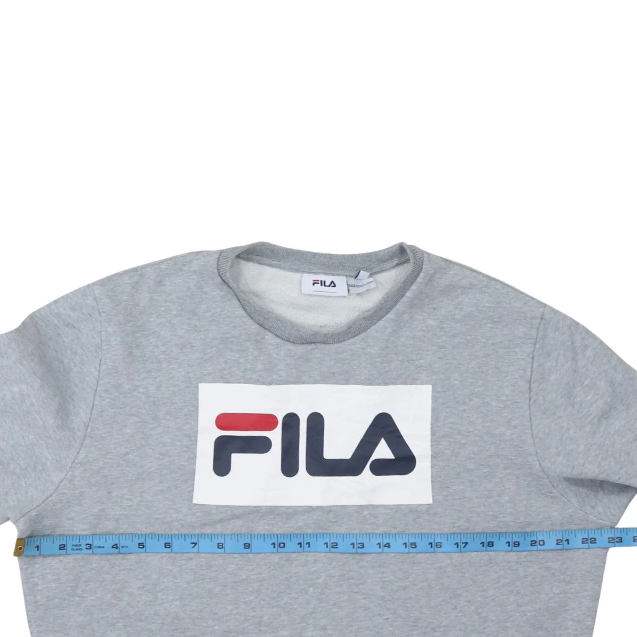 Fila Womens Grey Regular Fit Crew Neck Logo Pullover Sweatshirt L - Image 2