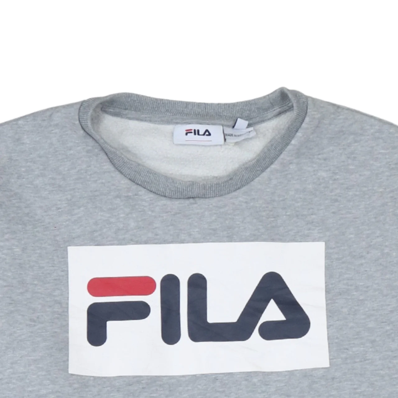 Fila Womens Grey Regular Fit Crew Neck Logo Pullover Sweatshirt L - Image 7