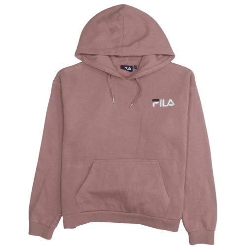 FILA Womens Mauve Pullover Hoodie Large Polyester Cotton Blend