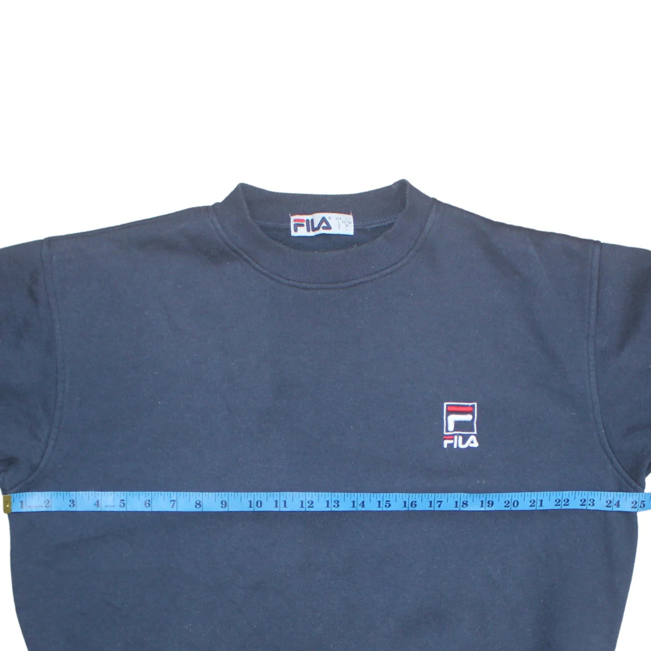 FILA Womens Navy Blue Sweatshirt L Logo Embroidered Pullover Classic Fit - Image 2