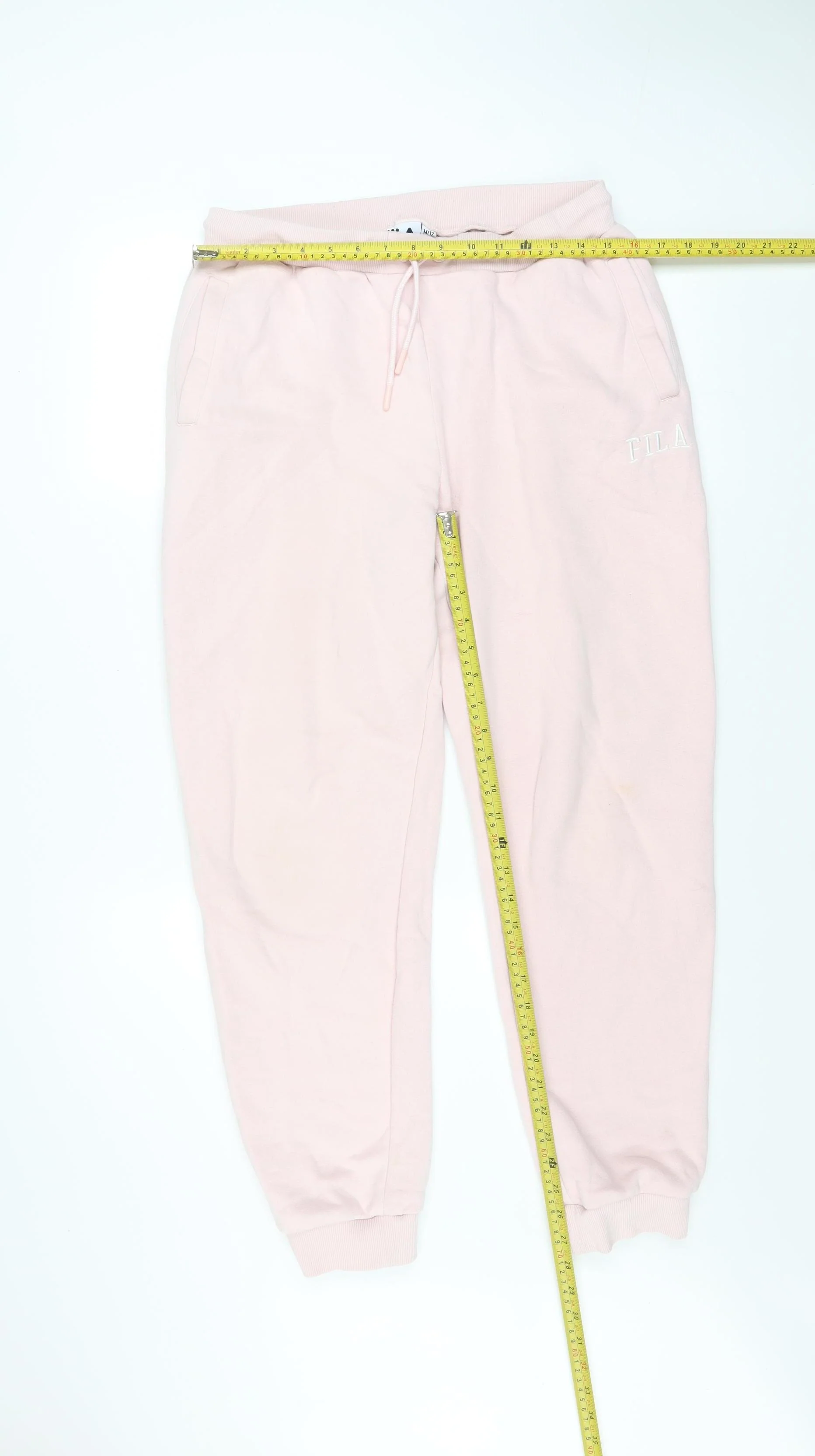 FILA Womens Pink Jogger Sweatpants Size 12 Cotton Blend Tapered Fit - Image 2