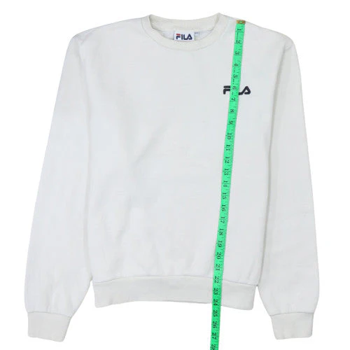 Fila Womens White Crew Neck Sweatshirt Size 12 Cotton Blend - Image 2