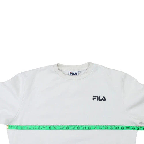 Fila Womens White Crew Neck Sweatshirt Size 12 Cotton Blend - Image 3