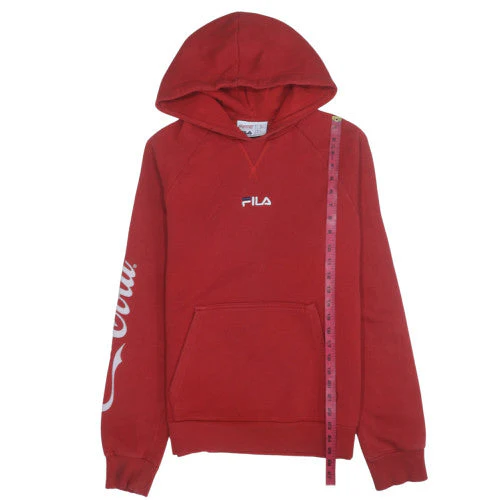 Fila x Coca-Cola Red Men's Pullover Hoodie Size S Logo Graphic - Image 2