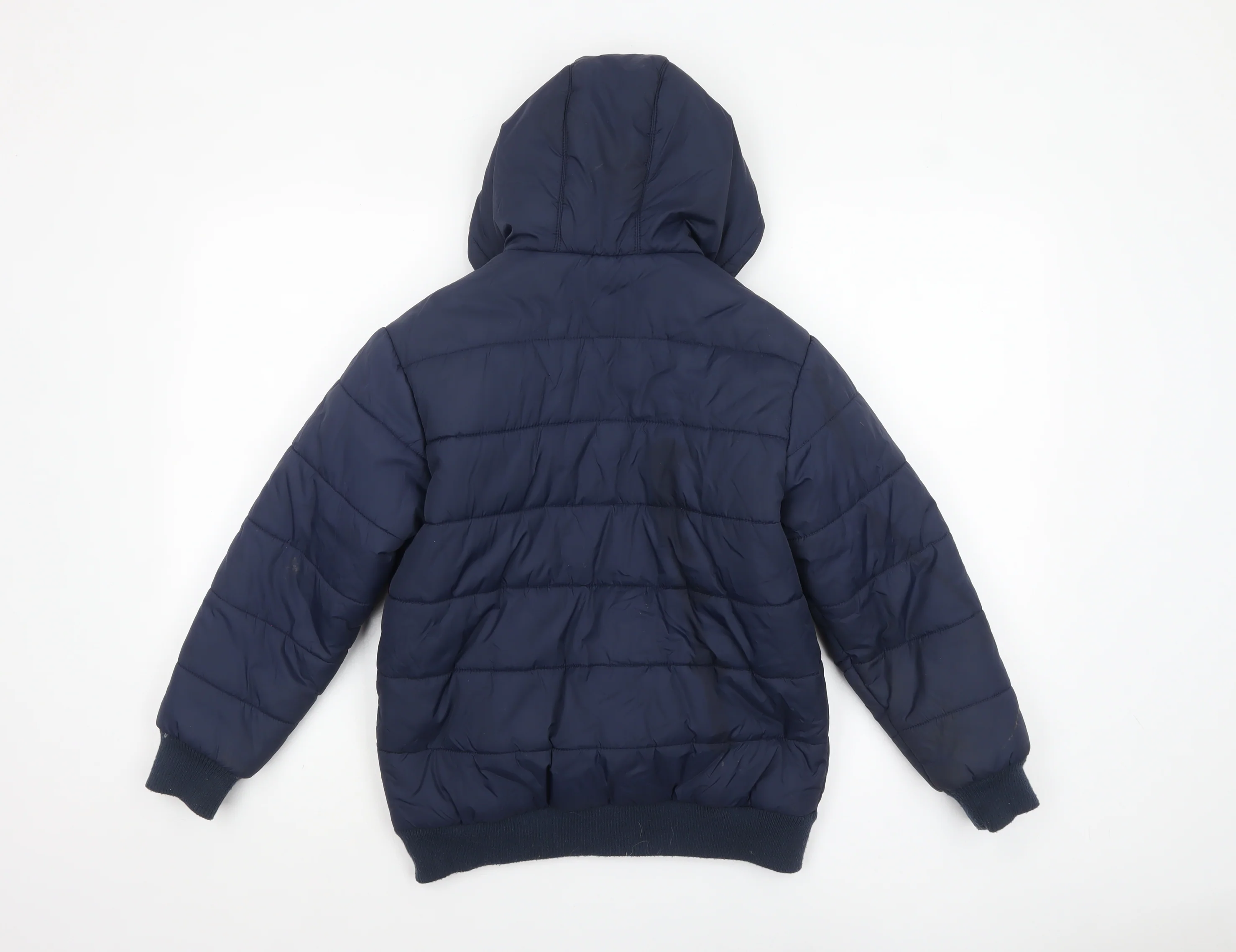 Firetrap Boys Blue Hooded Puffer Jacket 10-11 Years Nylon Winter Coat - Image 3