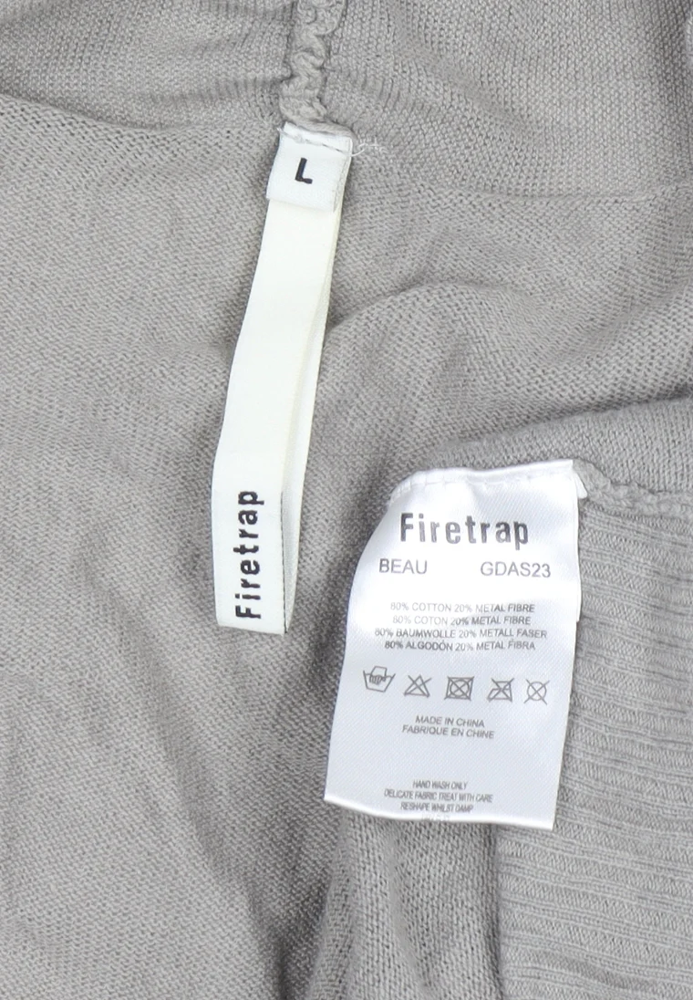 Firetrap Women Beige L Cardigan Lightweight Cotton Knit - Image 4