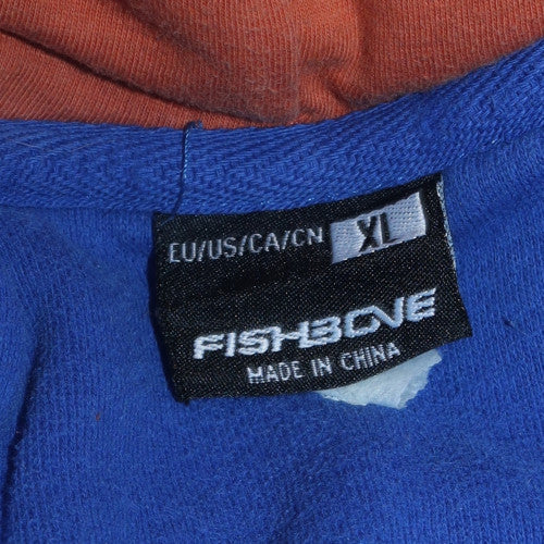 Fishbone Mens Blue XL Pullover Hoodie Graphic Funny Face Fleece - Image 6
