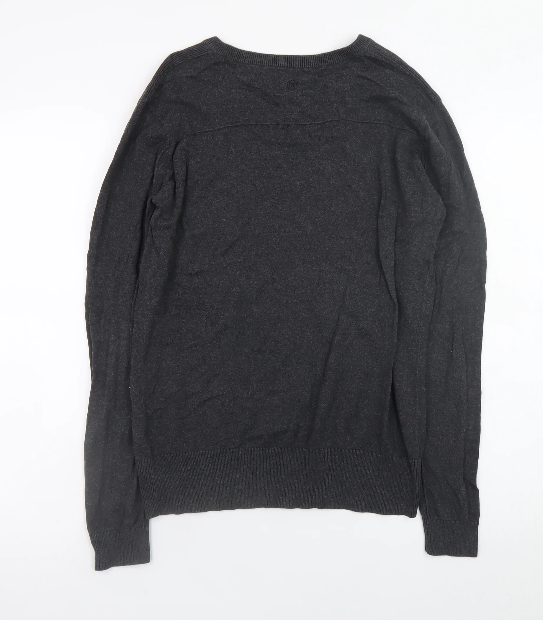 Fly53 Men Black Cotton Crew Neck Button Pullover Jumper M - Image 3