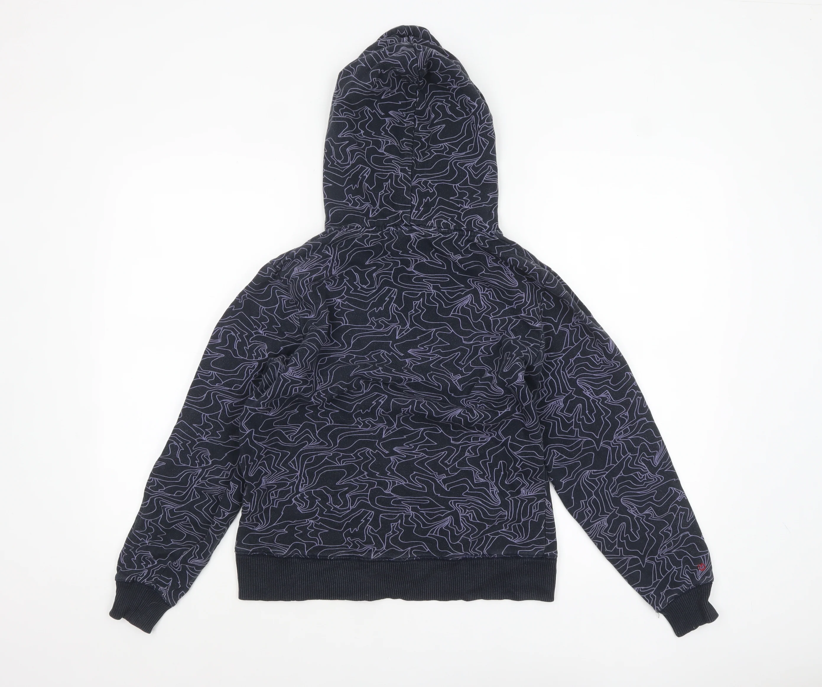 Fly53 Women's Black Purple Pullover Hoodie Size 10 Graphic Print - Image 3