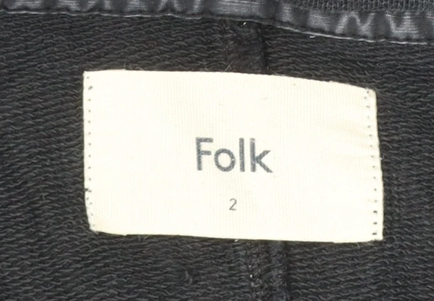 Folk Men's Black Half Zip Cotton Linen Sweatshirt Size M - Image 4