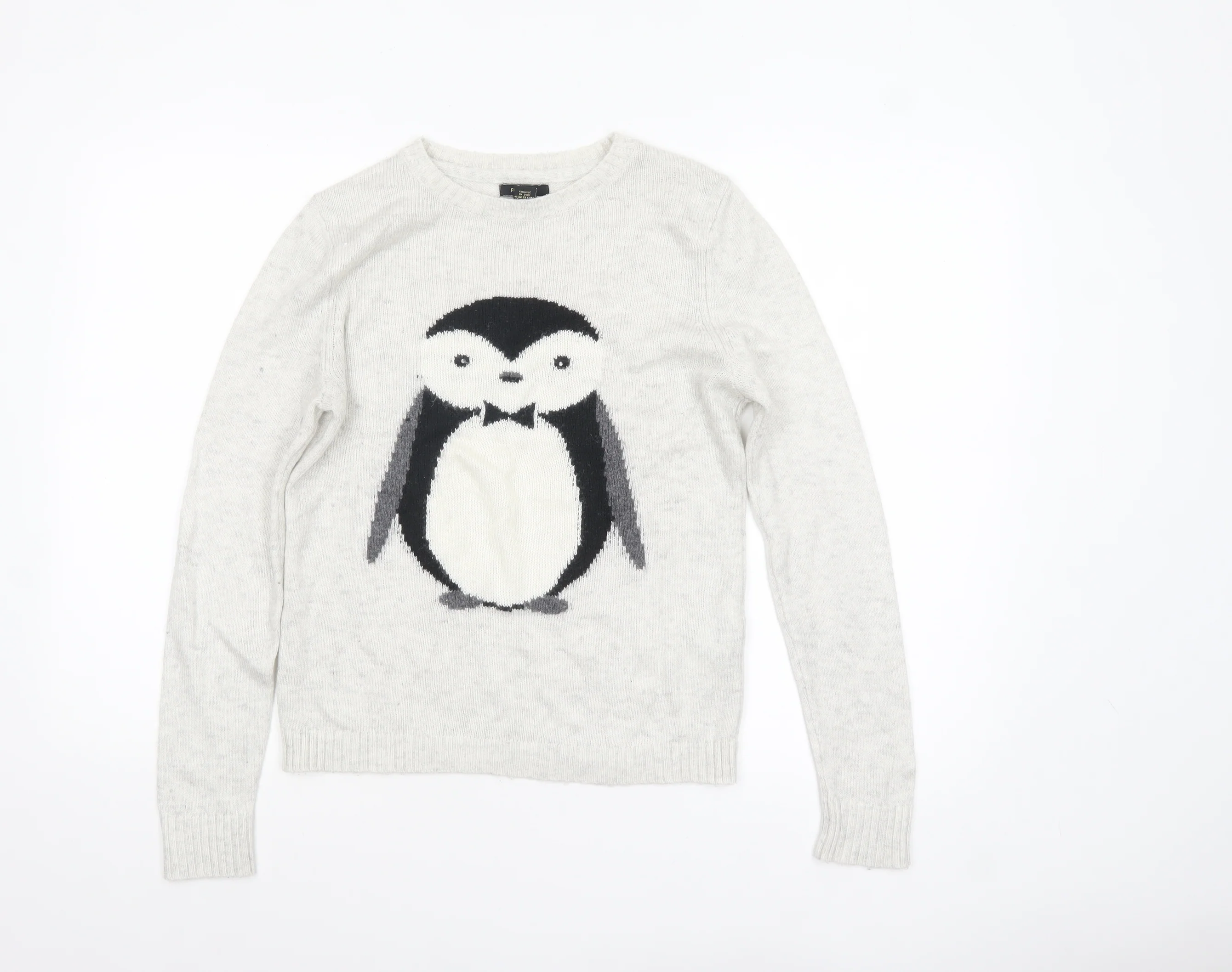 Forever 21 Women’s Grey Penguin Christmas Jumper Size S