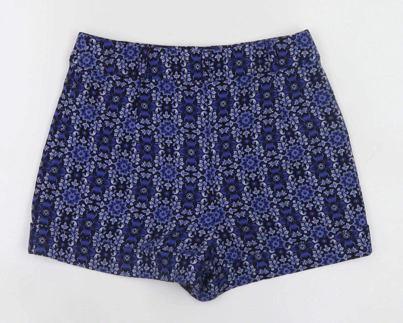 Forever 21 Womens Blue Floral Print XS High Rise Shorts - Image 3