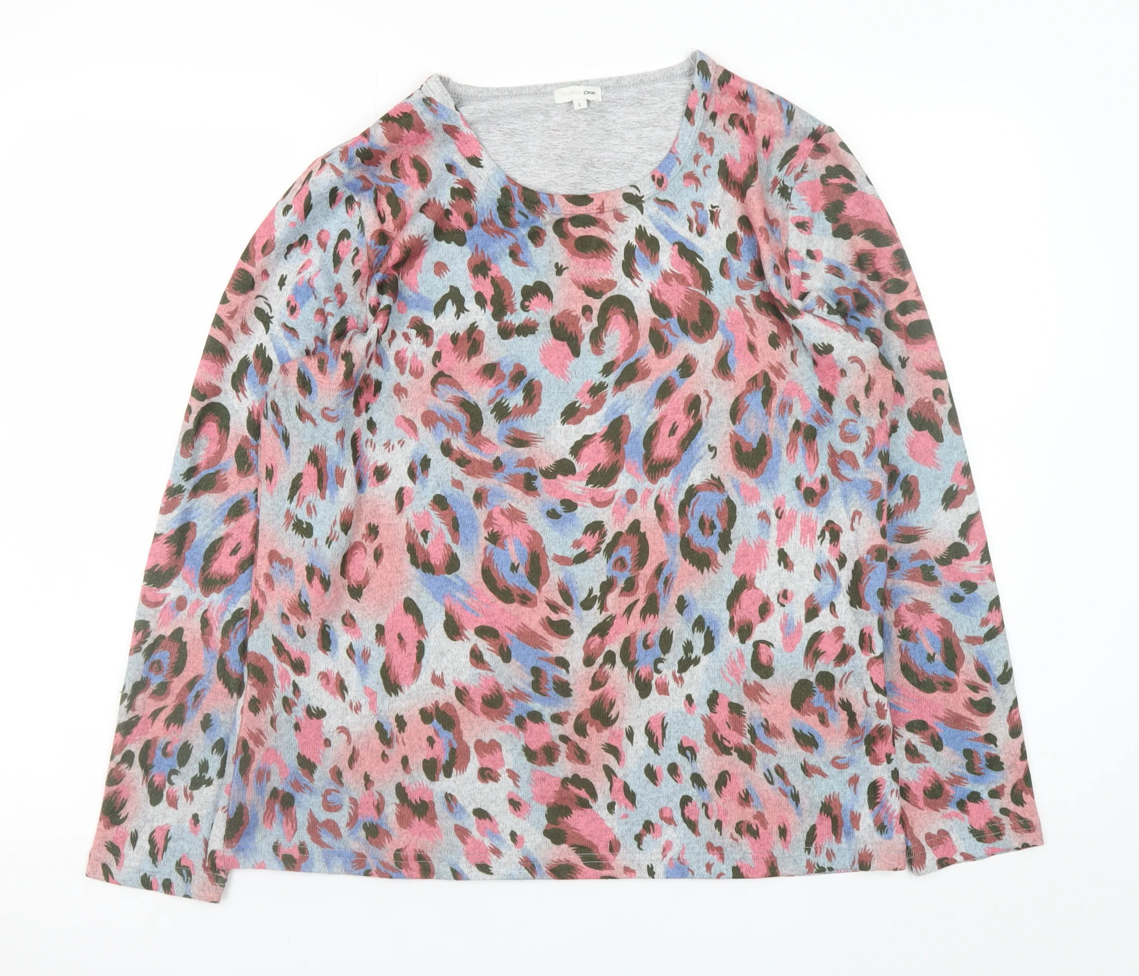 Forever One Women's Multicoloured Animal Print Long Sleeve Top Size L
