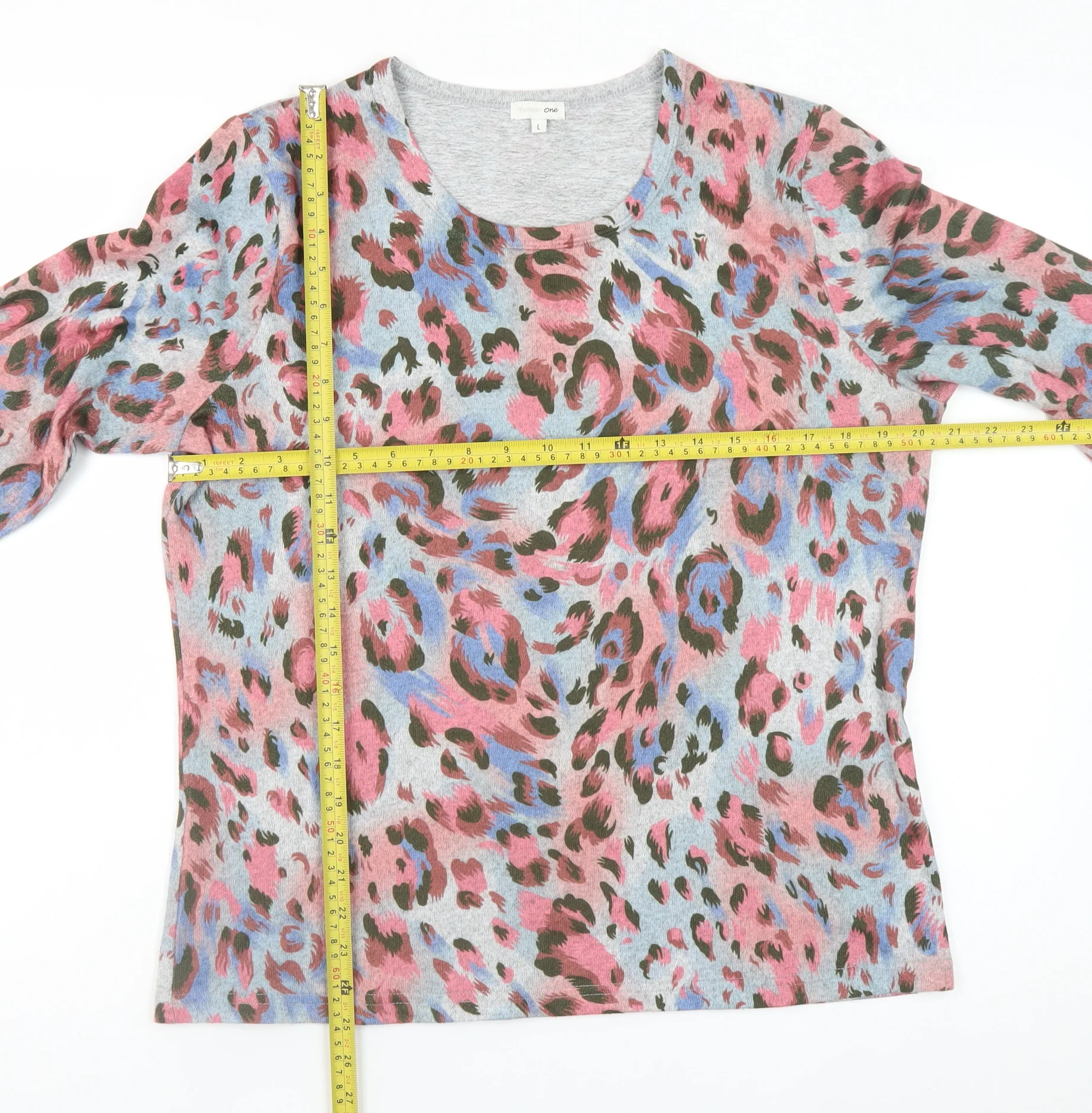 Forever One Women's Multicoloured Animal Print Long Sleeve Top Size L - Image 2