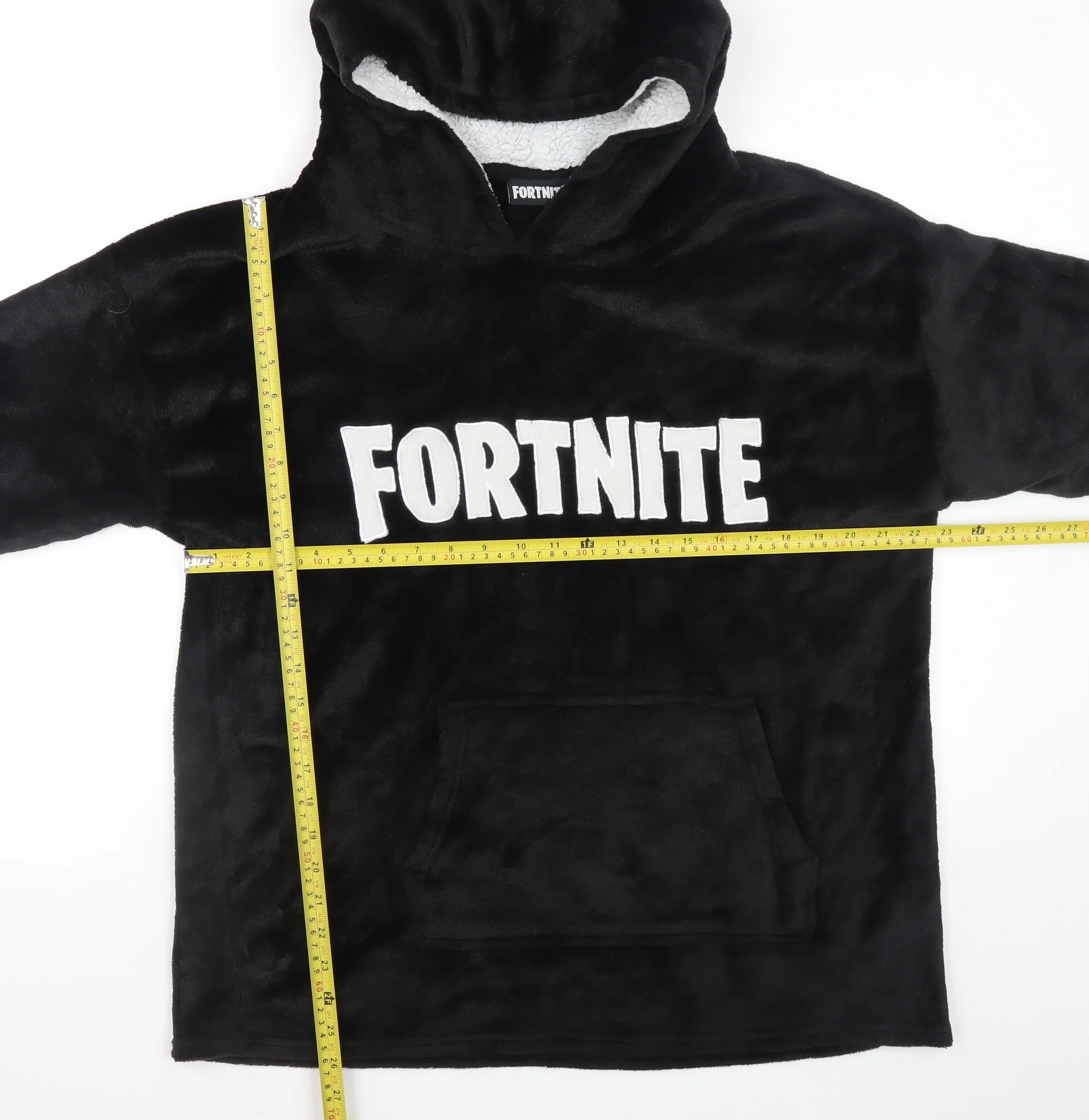 Fortnite Boys Black Fleece Hooded Robe One Size Winter Nightwear - Image 2