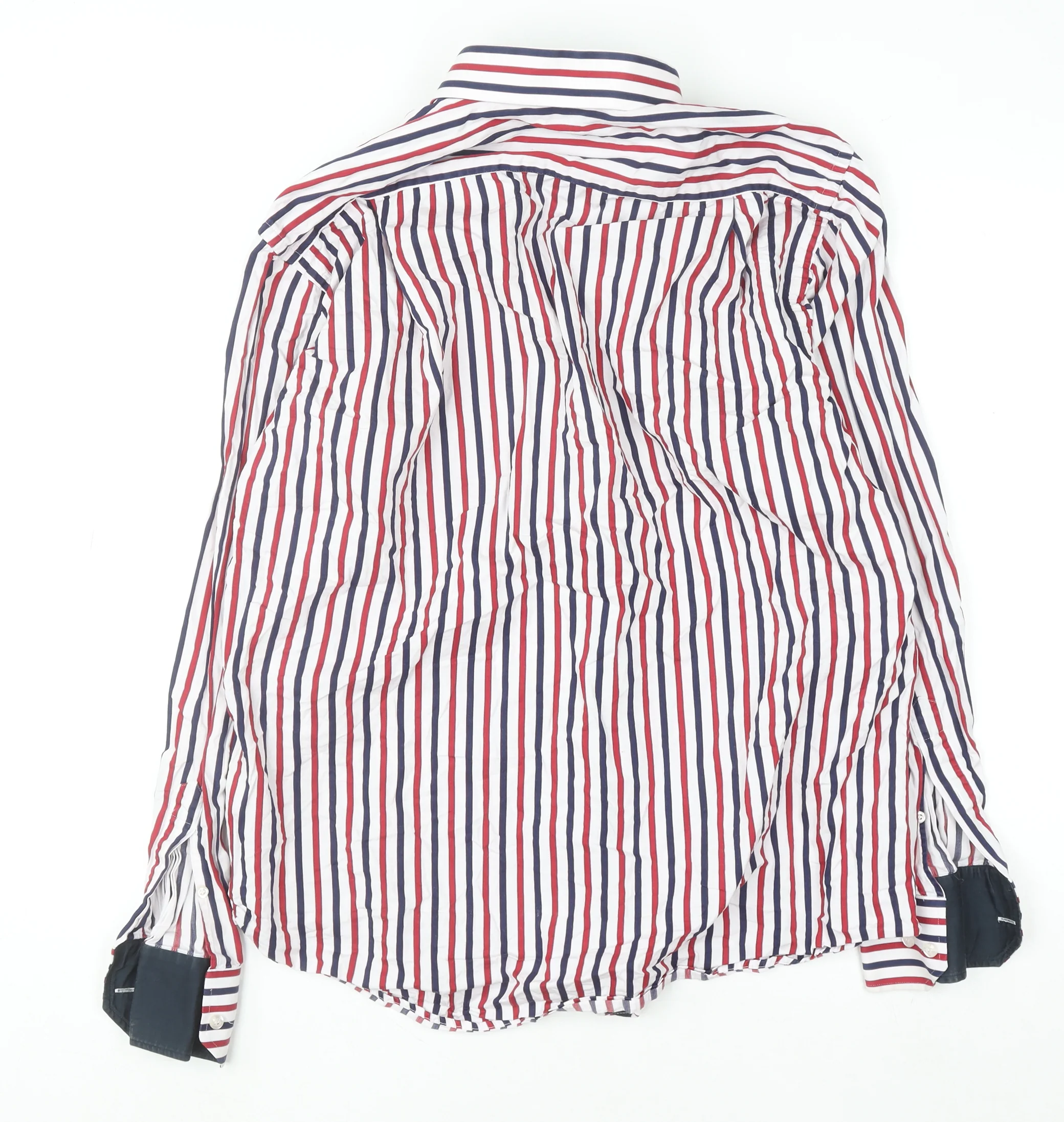 Franco Davino Men's Multicoloured Striped 2XL Cotton Button-Up Shirt - Image 3