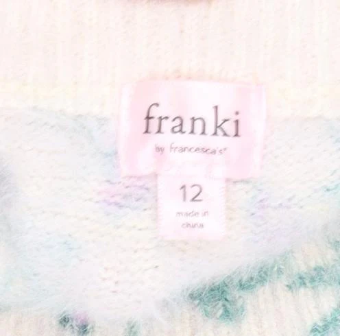 Franki by Francesca’s Girls Ivory Floral Pullover Jumper Size 12 Nylon Blend - Image 4
