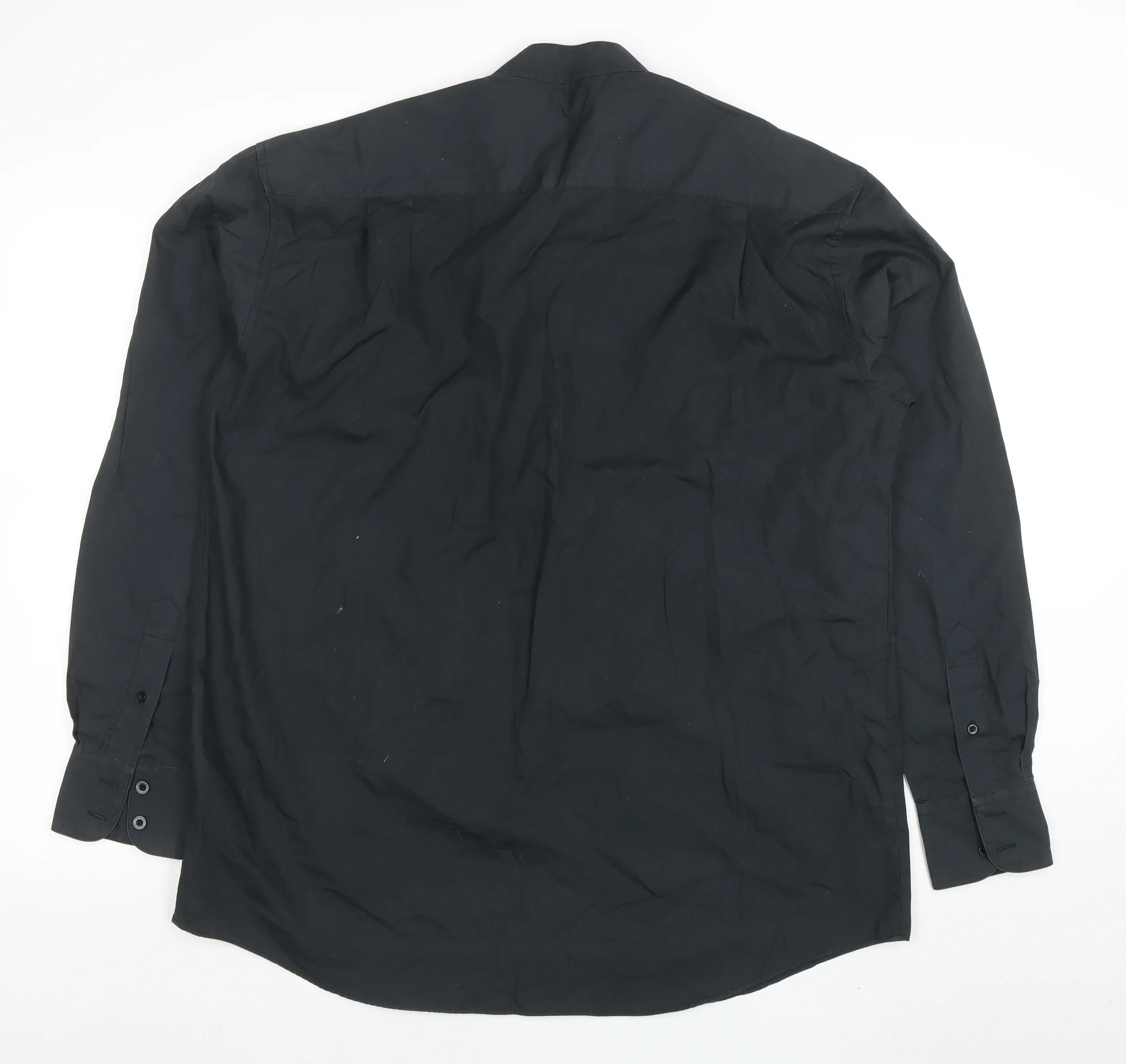 Frascati Men's Black 40 Regular Fit Band Collar Long Sleeve Dress Shirt - Image 3