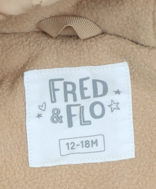 Fred & Flo Beige Quilted Hooded Snowsuit 12-18 Months Unisex Baby Winter - Image 4