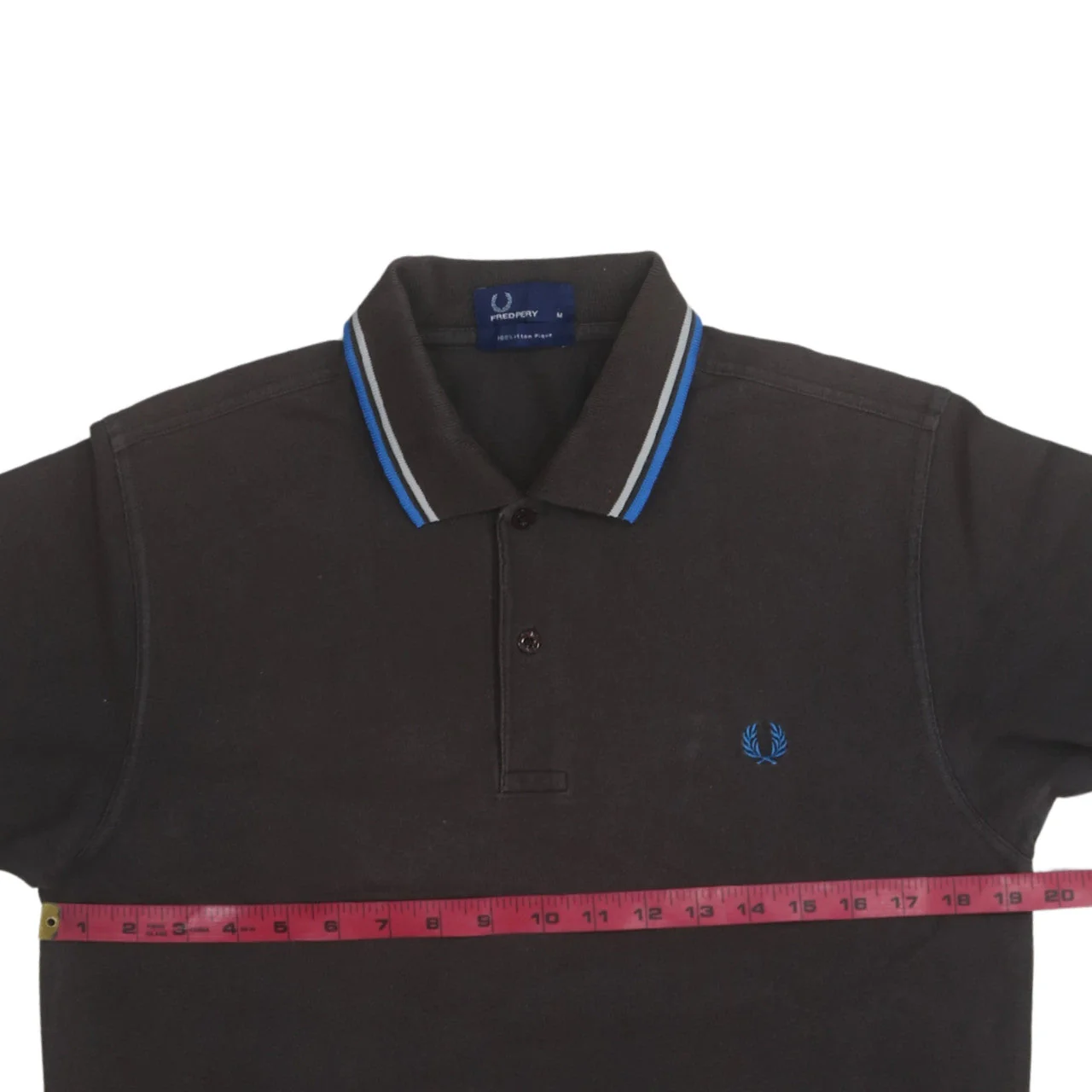 Fred Perry Men's Black M Piqué Polo Shirt with Blue Trim - Image 2