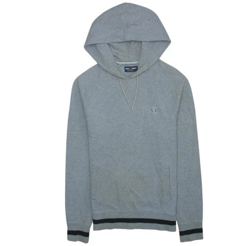Fred Perry Men's Grey S Pullover Hoodie with Logo Trim