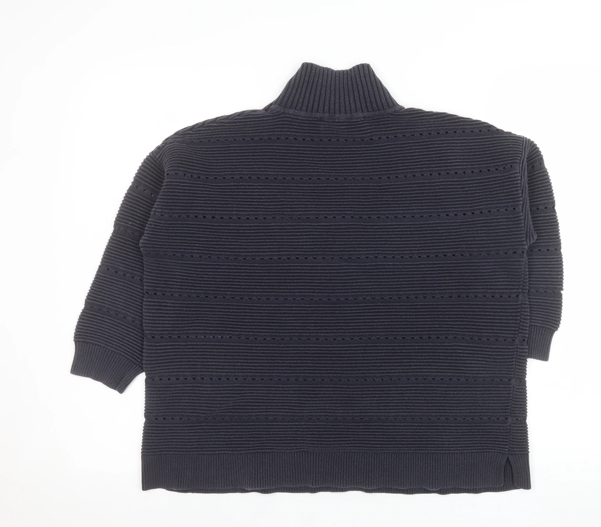 French Connection Men’s Blue Roll Neck Chunky Knit Jumper Size S - Image 3