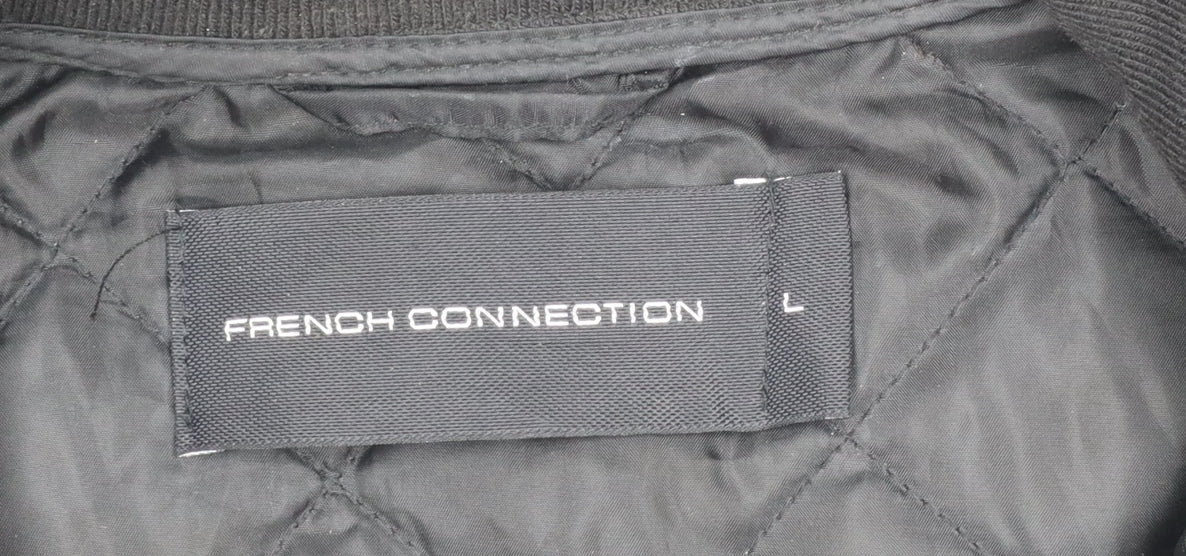 French Connection Men's Black Quilted Regular Fit Zip Jacket L - Image 4