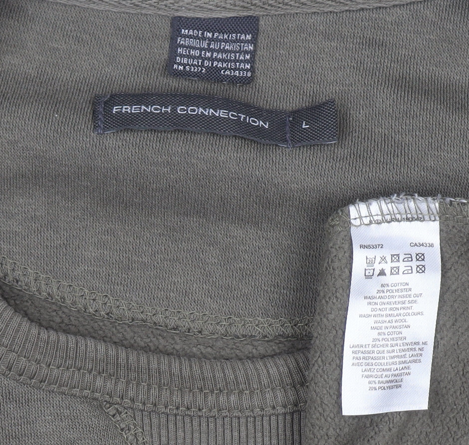 French Connection Men's Green L Pullover Sweatshirt Crew Neck - Image 2