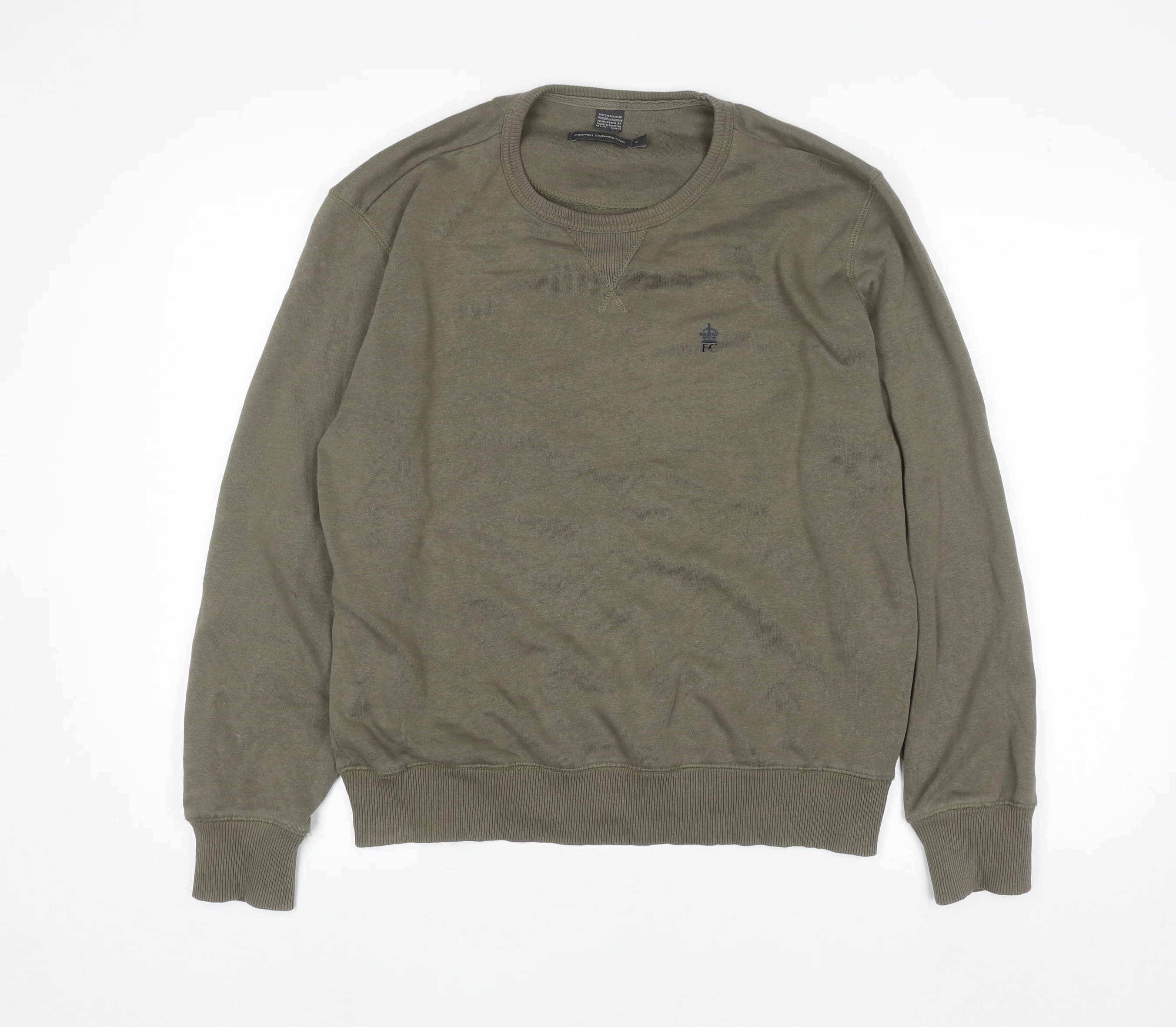 French Connection Men's Green L Pullover Sweatshirt Crew Neck - Image 4
