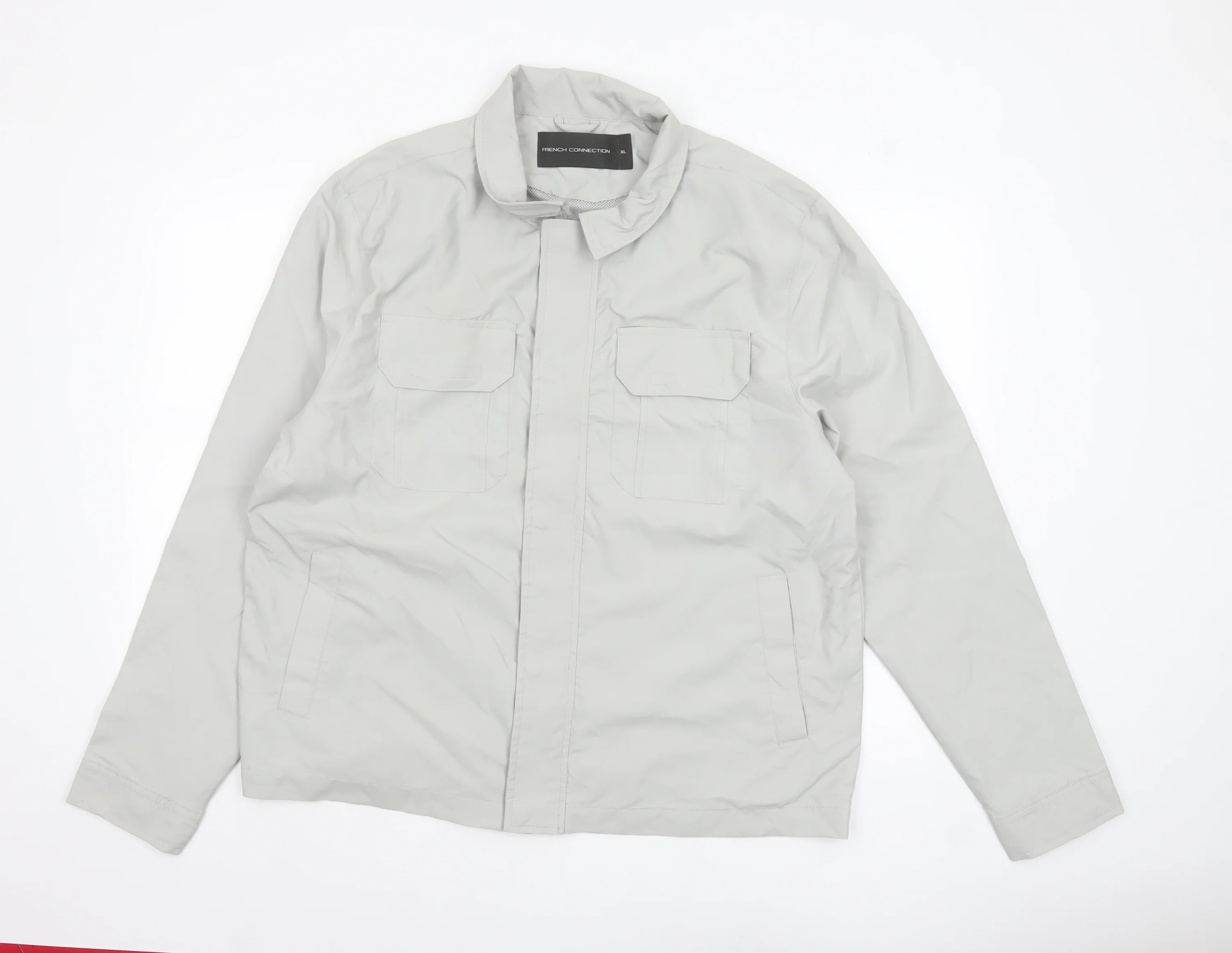 French Connection Men's Grey XL Lightweight Zip Jacket