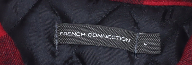 French Connection Men's Red Checked Flannel Jacket L - Image 4