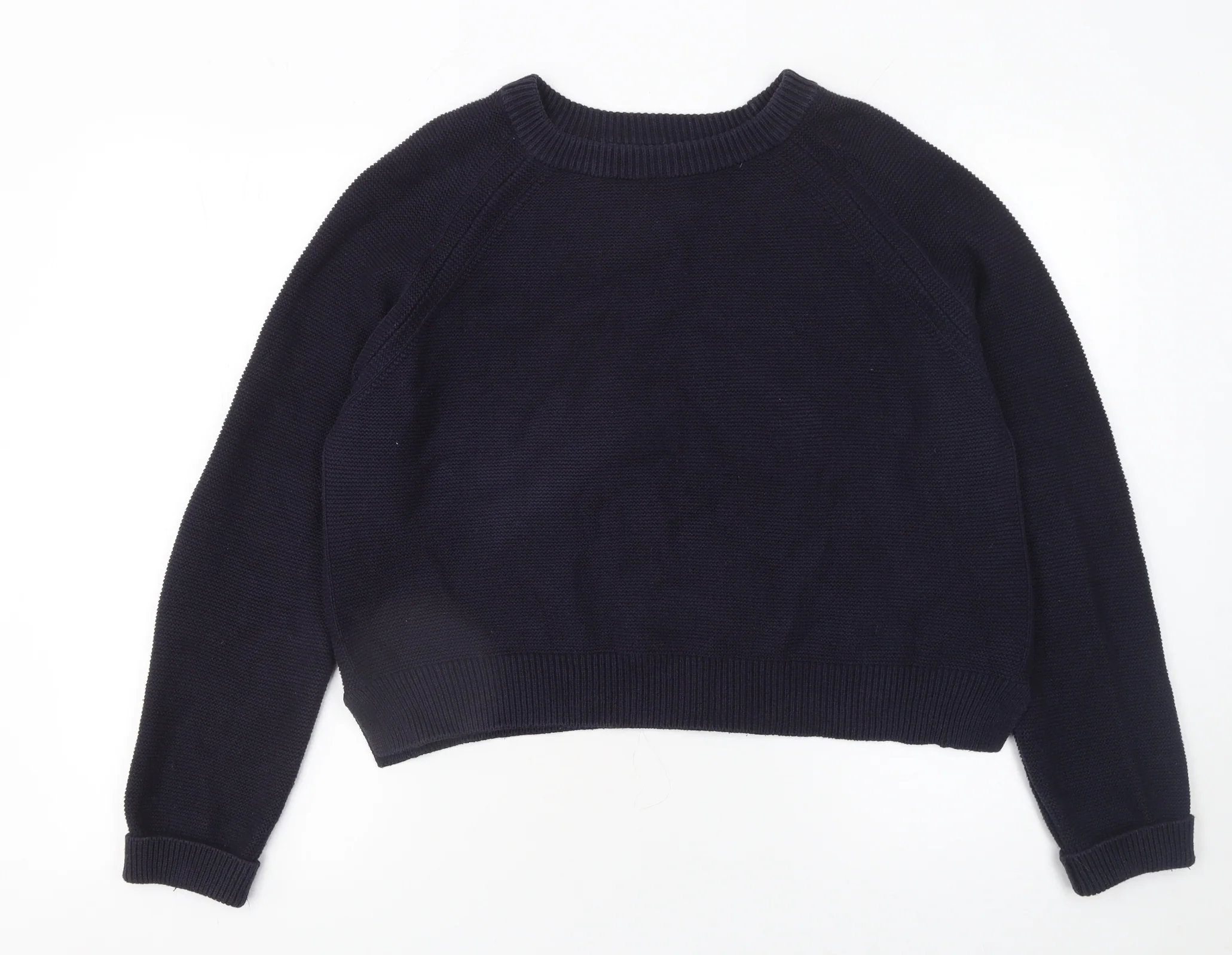 French Connection Women’s Blue Cotton Crew Neck Jumper XL